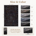 Midnight Blue 4x6 Area Rug for Entryway, Tree of Life Floral Animal Print Small - Image 2