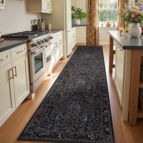 Floral Animal 2x10 Long Hallway Runner Rug, Washable Non Slip Entryway Kitchen - Image 4