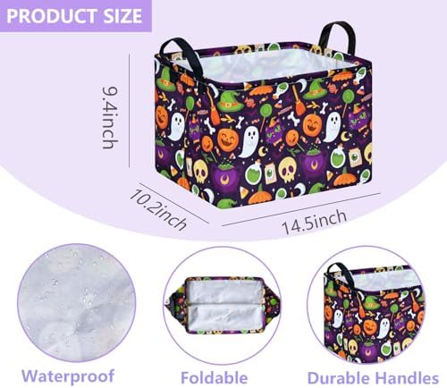 Pumpkin Pattern Storage Basket Gift Shelf Basket Storage Bin, Nursery Basket - Image 7