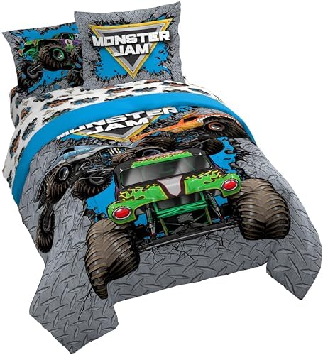 Monster Jam Queen Comforter Set 7 Piece Kids Bedding by JayFranco
