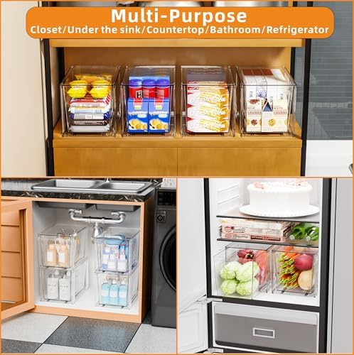 Yieach 4 Pack Large Stackable Storage Drawers, Office Closet Organizers and - Image 4