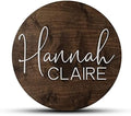 Custom Round Nursery Name Sign, Personalized Wooden Wall Plaque, Baby Shower by HickoryHollowDesigns