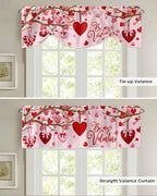Pink Valentine's Day Blackout Tie Up Valance Curtains - Image 5