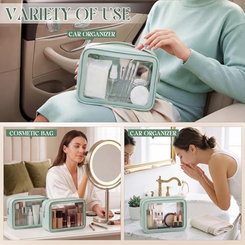 Hsei 6 Pcs Clear Makeup Bags Diaper Bag Organizer Travel Toiletry Bags - Image 5
