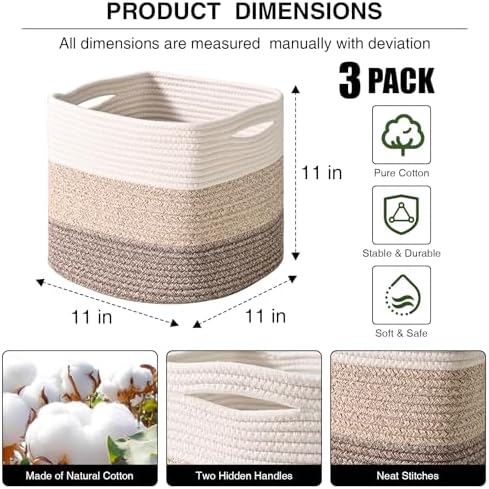 11 Inch Cube Storage Bins, Organizing Bins - Image 2