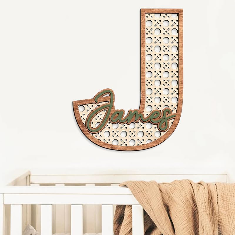 Personalized Boho Wooden Nursery Name Sign, Letter Wall Decor - Image 2