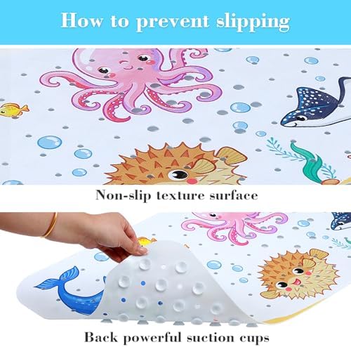 Secopad Bathtub Mat Non Slip, Cute Tub Mat, New-Octopus - Image 3