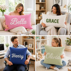 Custom Embroidered Name Pillow，Personalized Decorative Lumbar Throw - Image 4
