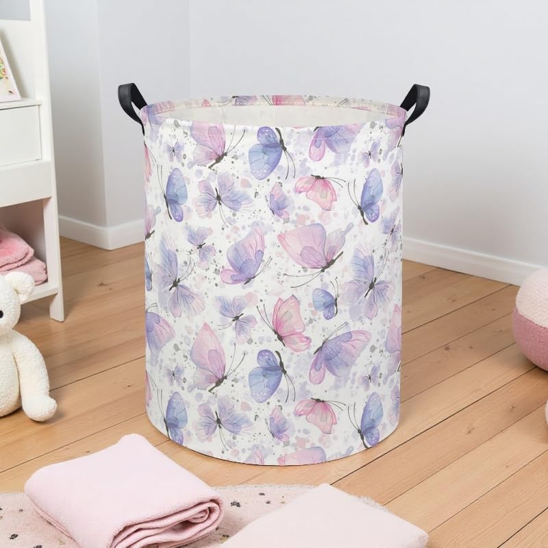 Butterfly Baby Laundry Basket Kids Hamper Animal Toy Storage Bin - Image 5