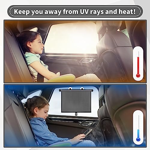 Sfee Car Window Shade for Side Windows, 2 Pack Sun Shade Retractable for Car - Image 6