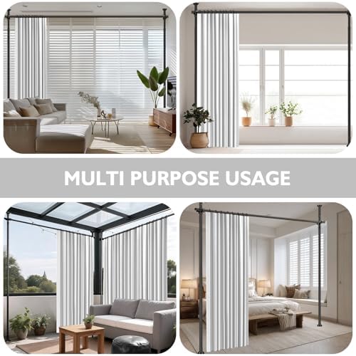 Room Divider Curtain Set-No Drilling Curtain Rod Set, Privacy Curtains - Image 5
