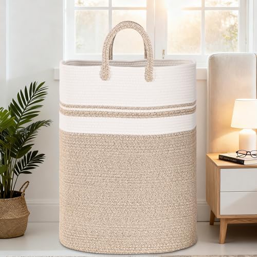 Woven Laundry Basket for Clothes, 80 L Large Rectangle Laundry Hampers - Image 3