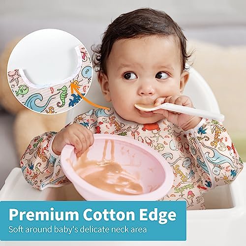 3 Pcs Long Sleeved Bib Set|Baby Waterproof Bibs - Image 3