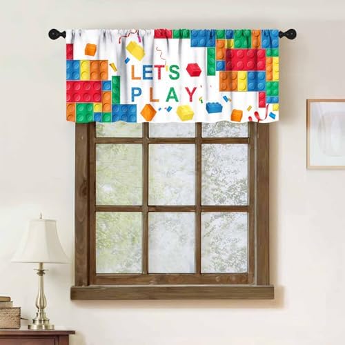 Building Blocks Window Valance, Colorful Brick Constructor Boys Kids Girls Baby - Image 2