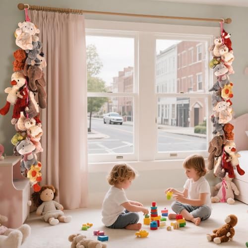 CERETIA 80" Stuffed Animal Organizer Chain, Wall Corner Storage - Image 2