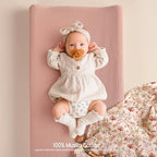 lulumoon Muslin Changing Pad Cover: 32x16 Fit Standard Rectangle Pad - Image 4