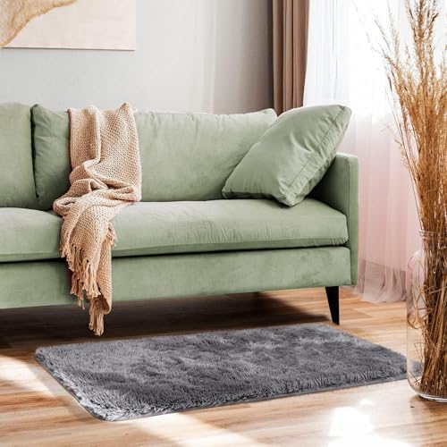 Ophanie 2x4 Small Rug Upgrade Non Slip Throw Bedside Area Rugs, Fluffy Soft - Image 6
