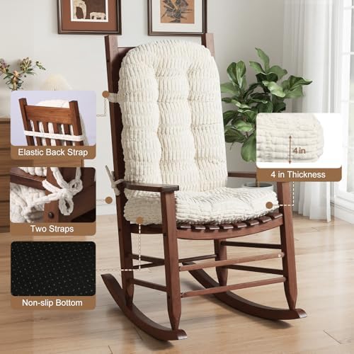 idee-home Rocking Chair Cushions Indoor, Thick Tufted Rocker Chair Cushions - Image 5