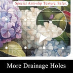 Bathtub Mat Non Slip 26.8x15.1 Inch, Hummingbird Floral Hydrangea Shower Mat - Image 2