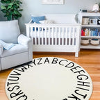 Topotdor Round ABC Area Rug, 96 Inch Soft Floor Carpet - Image 5