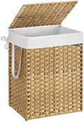 SONGMICS Laundry Hamper with Lid, 29 Gal Synthetic Rattan by Unknown