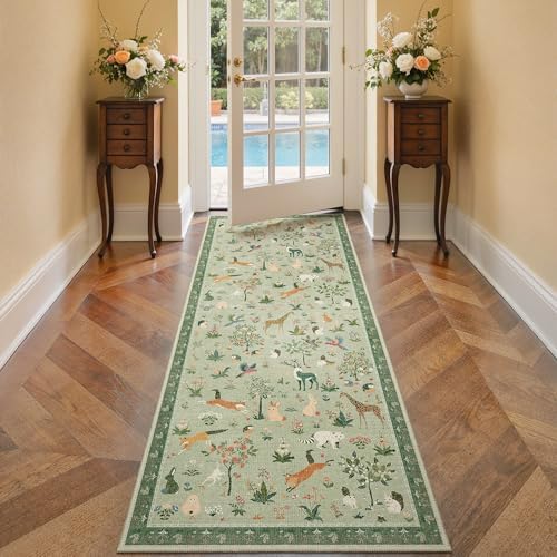 BESBLEE 2X8 Washable Kitchen Runner Rug, Animal Non Slip - Image 2