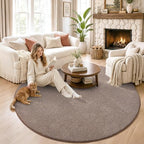Keeko Round Area Rug 5ft for Living Room Bedroom, Soft Washable Circle Rug - Image 4