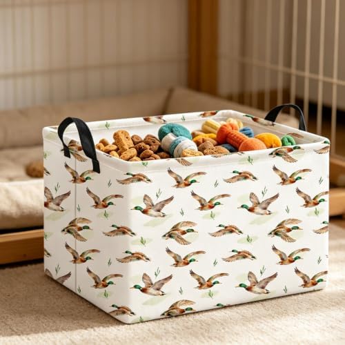 Rectangle Storage Basket with Handles, Collapsible Storage Bin, Books Box - Image 2
