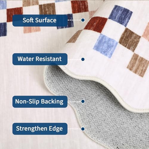 GarveeHome Small Washable Area Rug 2x3 Solid Color Scalloped Kitchen Rugs - Image 4