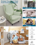 CRFATOP Wingback Chair Covers Wing Armchair Slipcovers - Image 5