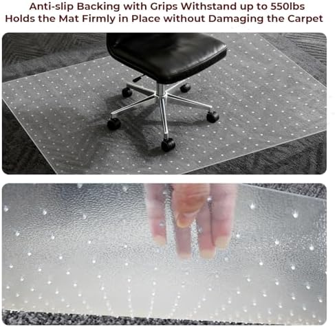 AiBOB Office Chair Mat for Carpet, Easy Chair Movement Hard Clear Carpet Chair - Image 5