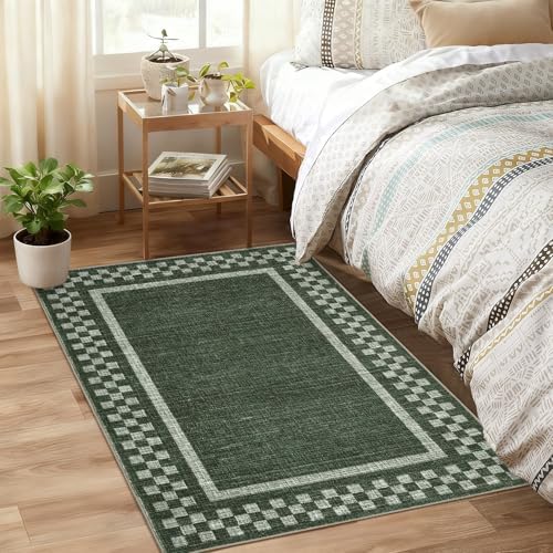 GarveeHome Small Washable Area Rug 2x3 Modern Checkered Entry Bedroom Rug - Image 2