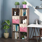 PRANDOM Large Foldable Cube Storage Bins 11x11 inch Fabric Linen Storage - Image 2