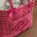 Floral Fabric Storage Basket Car Interior Storage Basket Underwear Sundries - Image 6