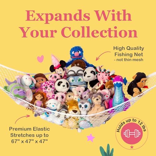 Large Stuffed Animal Storage Hammock 1 Pack | Holds 12 lbs | Corner Stuffed - Image 3