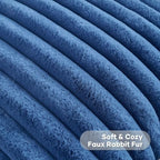 FUTEI Pack of 2 Faux Fur Throw Pillow Covers 24x24 Inch - Image 2