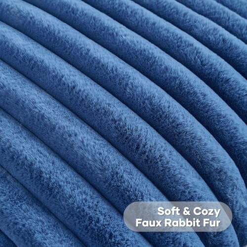 FUTEI Pack of 2 Faux Fur Throw Pillow Covers 24x24 Inch - Image 2