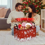 Christmas Basket Box Hamper Storage Basket Collapsible Organizer Bin Gift Shelf - Image 3