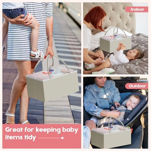 Cidaziya 2In1 Baby Diaper Caddy Organizer and Storage, 3 Tier Rolling Cart - Image 4