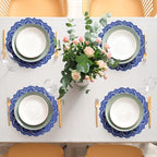 MCEAST 100 Pack Round Blue Paper Doilies 13.5 Inches Lace Place Mats Rustic - Image 6