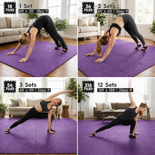 18 Pcs EVA Foam Floor Tiles, Puzzle Exercise Mat Set - Image 4