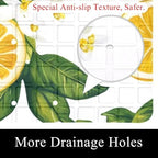Shower Mat Non Slip 26.8 x 15.1 Inches, Lemons Flower Bathtub Mat Shower Stall - Image 2