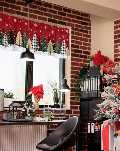 Red Merry Christmas Valance Curtains - Image 4