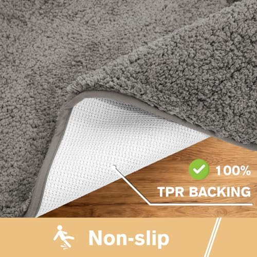 Polyester Bathroom Rug 40"x60" Taupe, Large Soft Shaggy Bath Mat - Image 5