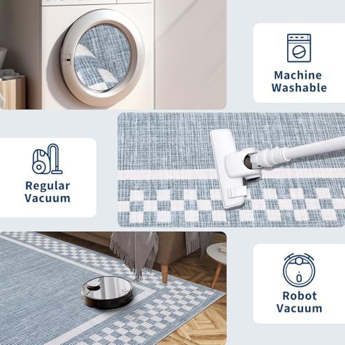 GarveeHome Small Bedroom Area Rug 3x5 Checkered Area Rug - Image 5