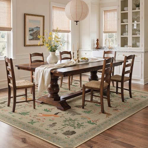 BESBLEE 6X9 Washable Area Rug for Living Room, Animal Non Slip - Image 3