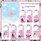 Halloween Baby Closet Dividers 8Pcs – Pink Black Wooden Double-Sided Clothes - Image 6