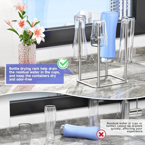 Water Bottle Drying Rack Reusable Bottle Rack Dryer Kitchen Stand Holder Metal - Image 6