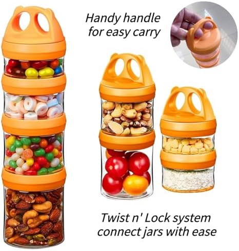 SELEWARE Orange Stackable Snack Containers - Image 5