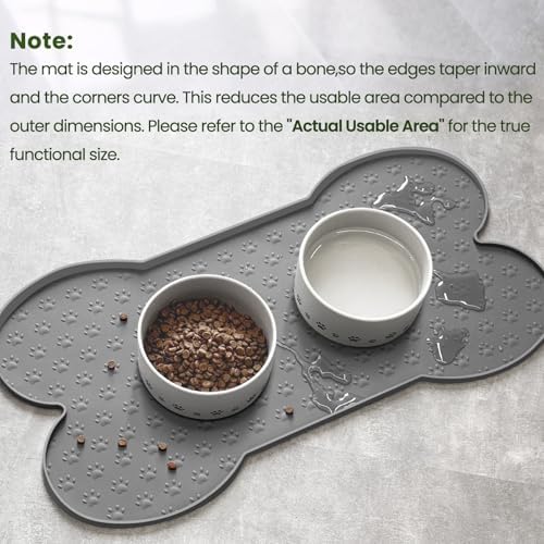 PWTAA Dog Food Mat Anti-Slip Silicone Dog Bowl Mat Thicker Pet Placemat - Image 4
